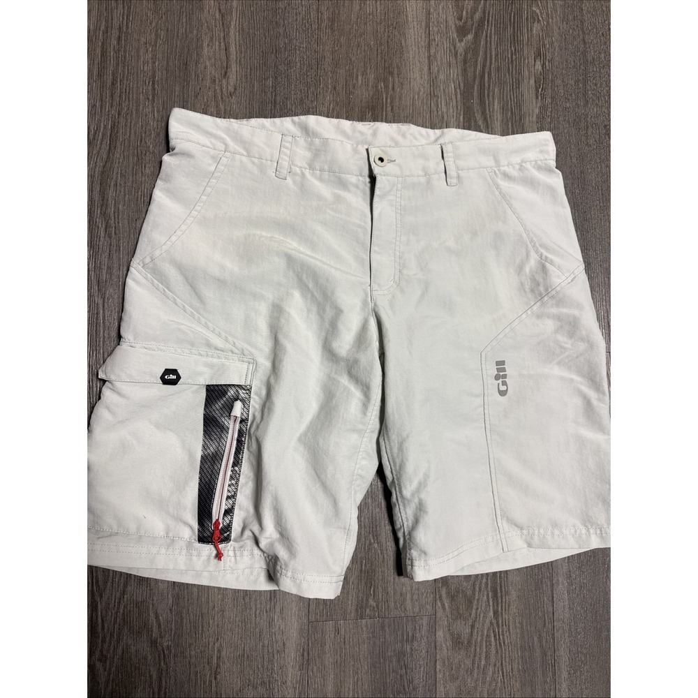Gill Race Shorts Mens 40 Beige Performance Cargo Boat Quick Dry